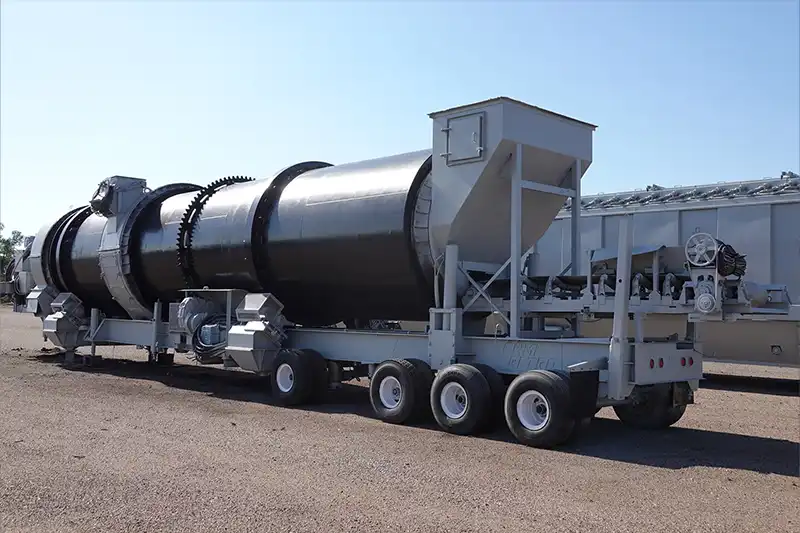 Portable rotary dryer system for aggregate and industrial material processing